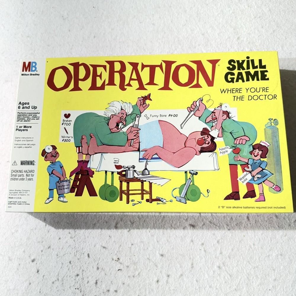 Operation Skill Game Milton Bradley Complete Light Works Buzzer Not Working